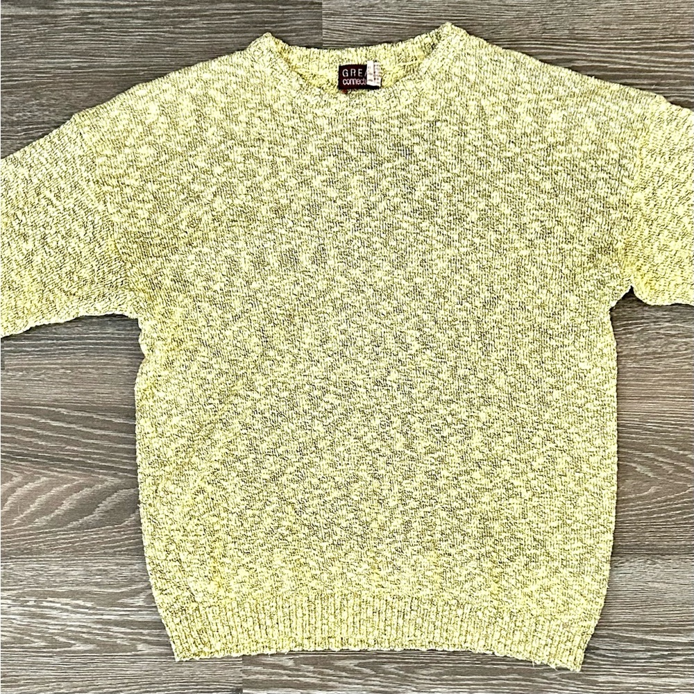 Vintage 80s Speckled Yellow Black Sweater – Great Connections
